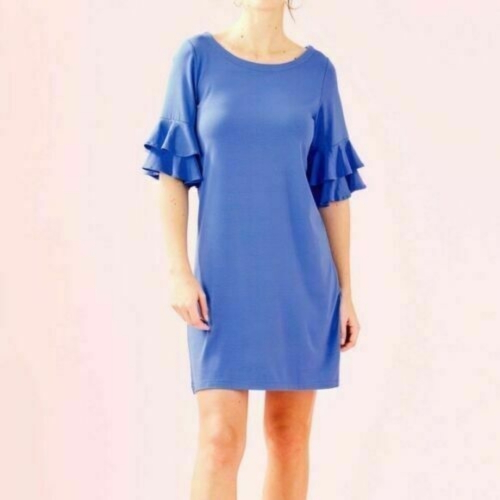 Lilly Pulitzer Lula Rayon Spandex Dress in Coastal Blue Size XS
